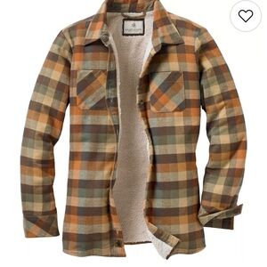 $80 Legendary Whitetails Plaid Shirt Jacket - Brown and Green